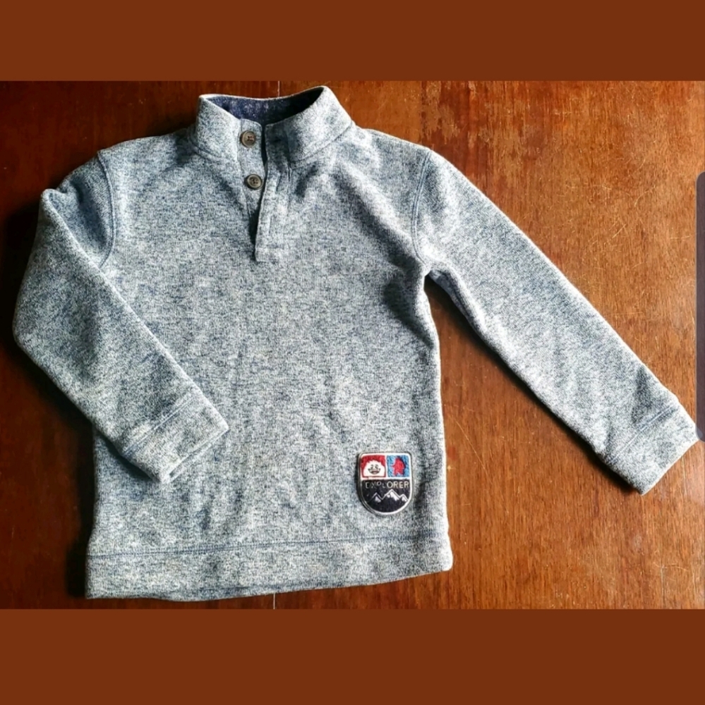Warm Henley Partial Button Shirt/ Sweater